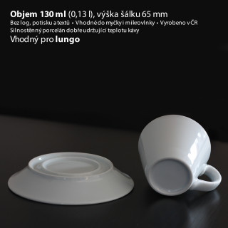 šálek na lungo - český porcelán 130 ml - tech